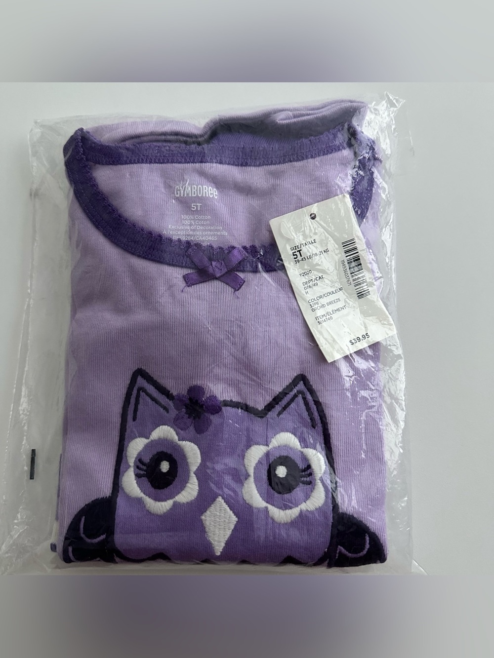 Gymboree Lavender and Dark Purple Girls Pajama Top